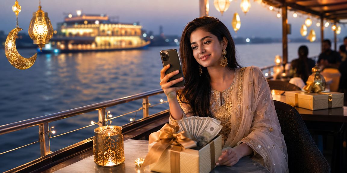 ময়মনসিংহে ঈদ উৎসবে একজন তরুণী মোবাইলে x870e স্পোর্টস বেটিং উপভোগ করছেন